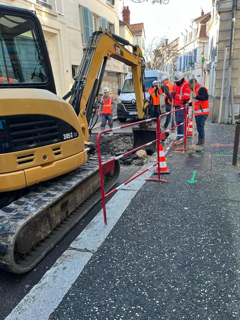 Un affaissement de la voirie rue Gambetta